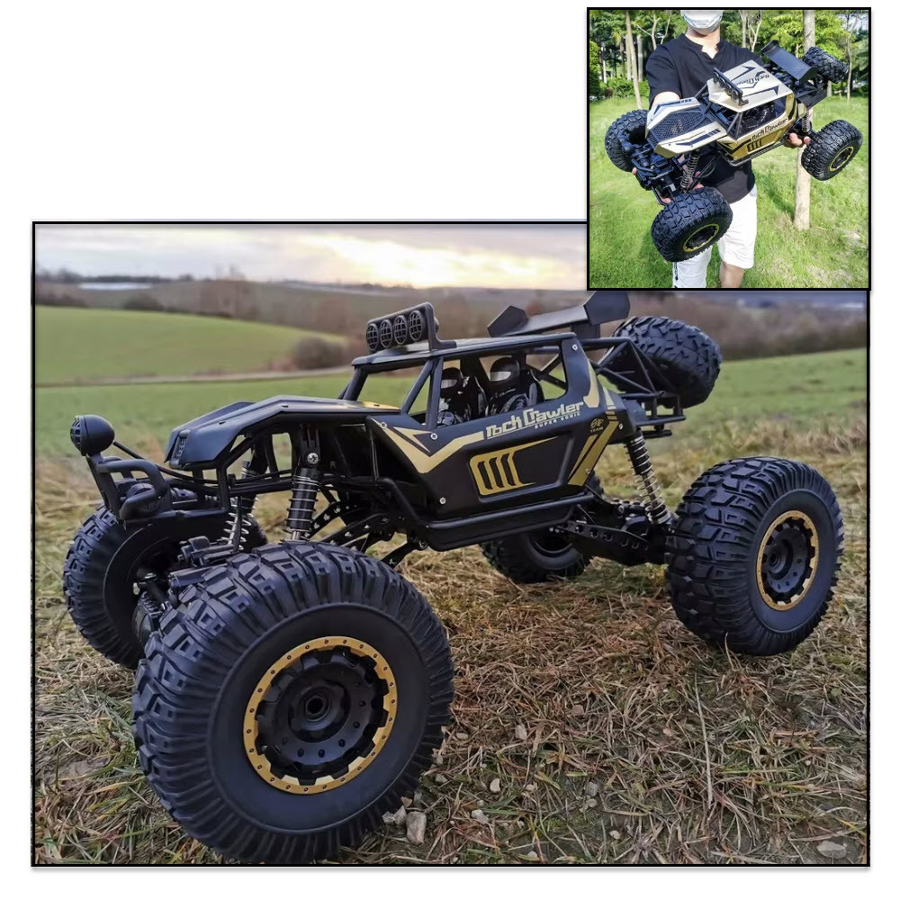 1:8 Large RC Rock Crawler Car for Kids – 4WD Off-Road Remote Control Vehicle